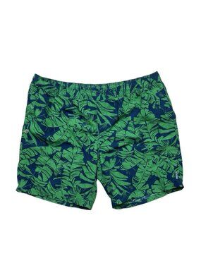 Eddie Bauer Swim Trunks 2XL Blue Green Tropical Print Shorts
